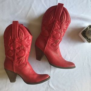 Red Cowboy Boots by Very Volatile